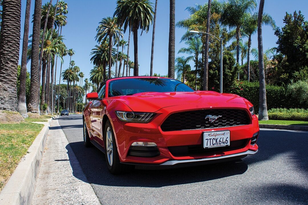 convertible, ford mustang, beverly hills